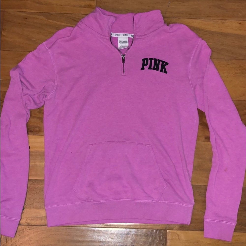 PINK Quarter Zip Jacket - pink, size xs